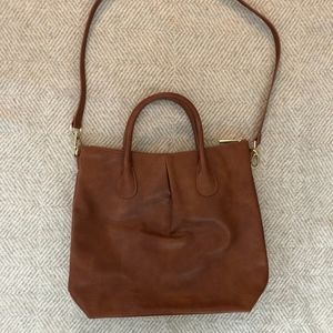 Vegan Leather Crossbody Tote in Whiskey H&M Paris